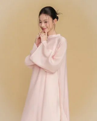 Ảnh 2 của Áo dài nữ hồng pastel Hạ Vy Dob