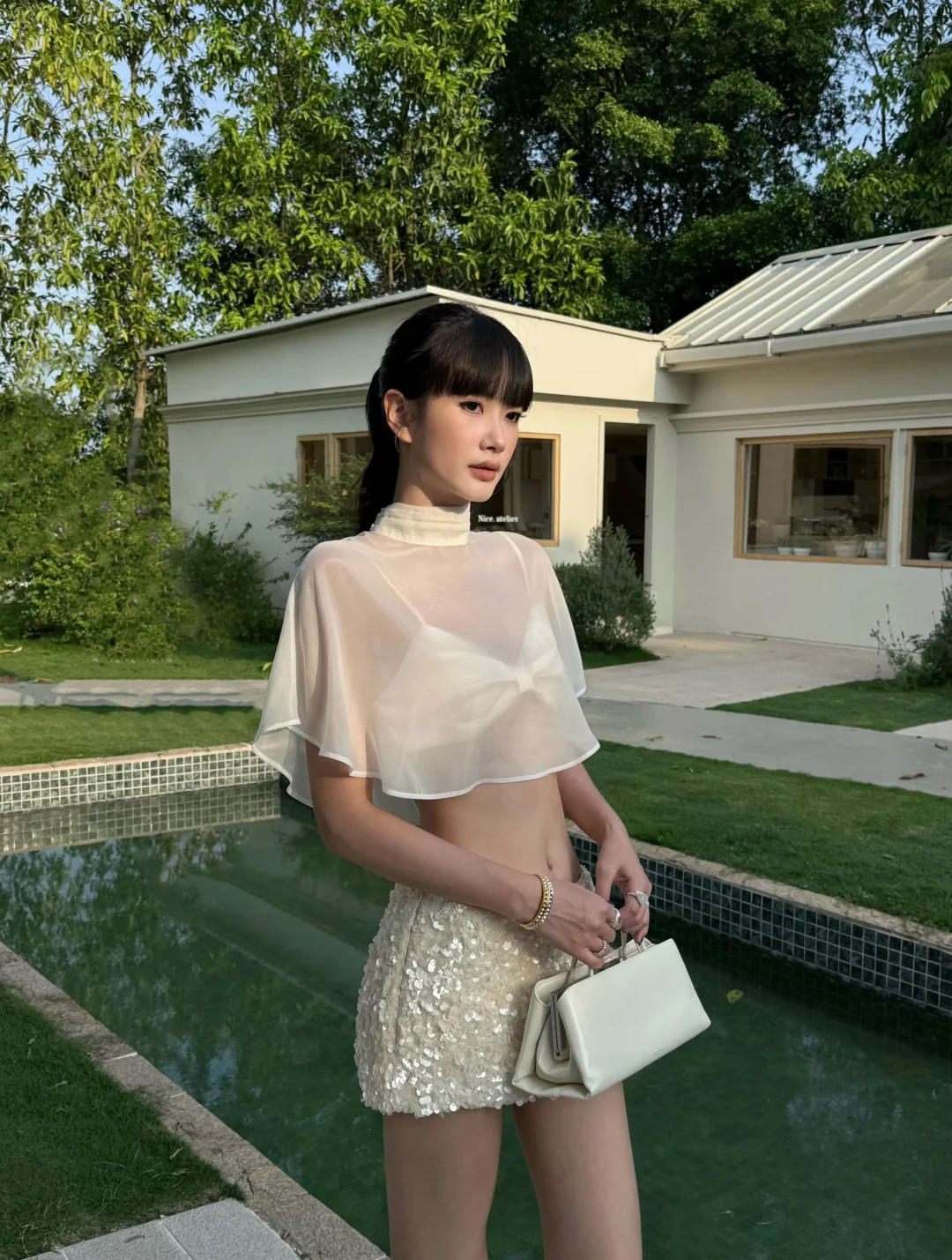 Photo 9 of Set váy sequin kèm cape Venuie nữ