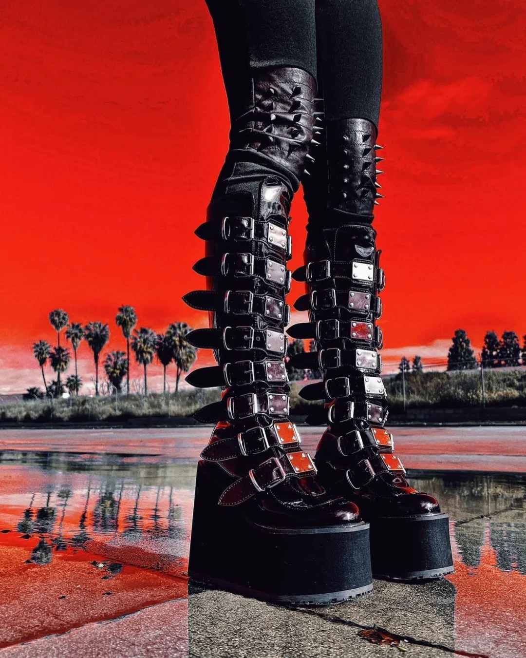 Photo 1 of Giày boots platform Demonia Cult gothic nữ