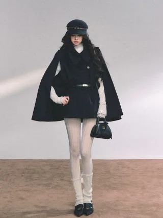 Ảnh 4 của Áo choàng cape đen Parisian New Elite