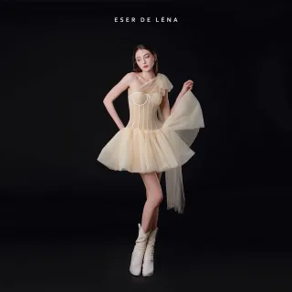 Ảnh 2 của Váy tiệc tulle ngắn kem Eser de Léna