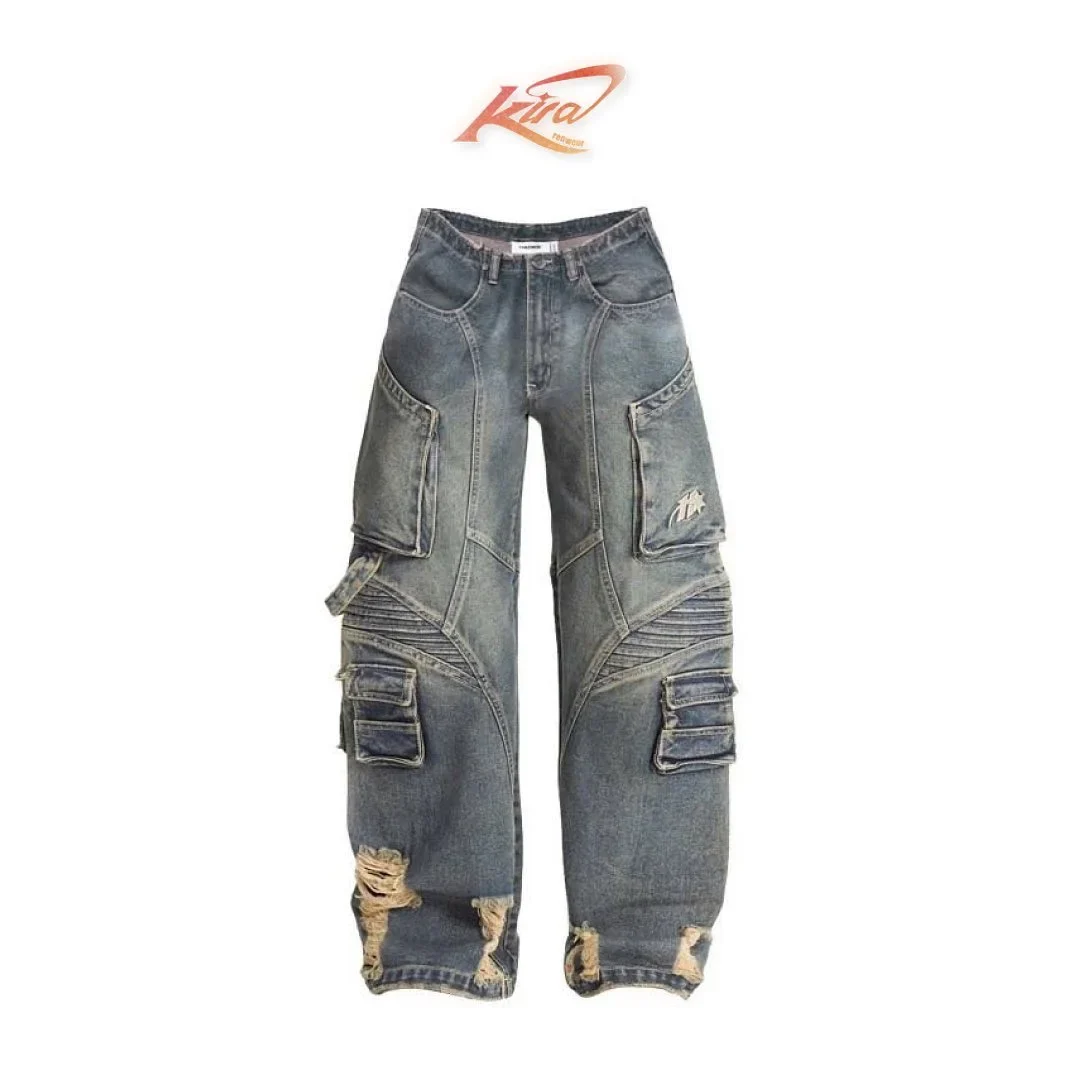Photo 1 of Quần jeans cargo unisex Hades xanh nhạt