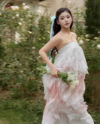 Photo 3 of Váy maxi ren hồng pastel Seraphic Dress