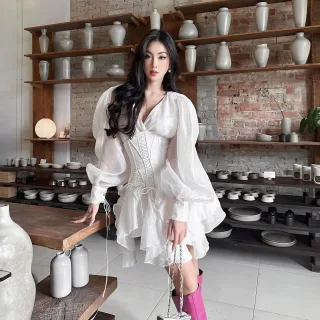 Photo 2 of Váy Mini Fiona Cổ V Corset Rời