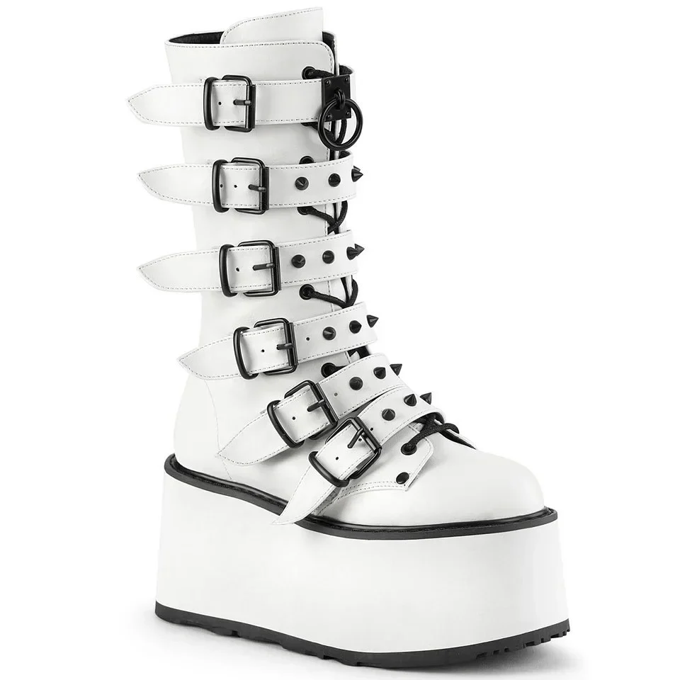 Ảnh 1 của Giày boot platform Demonia Cult trắng gothic