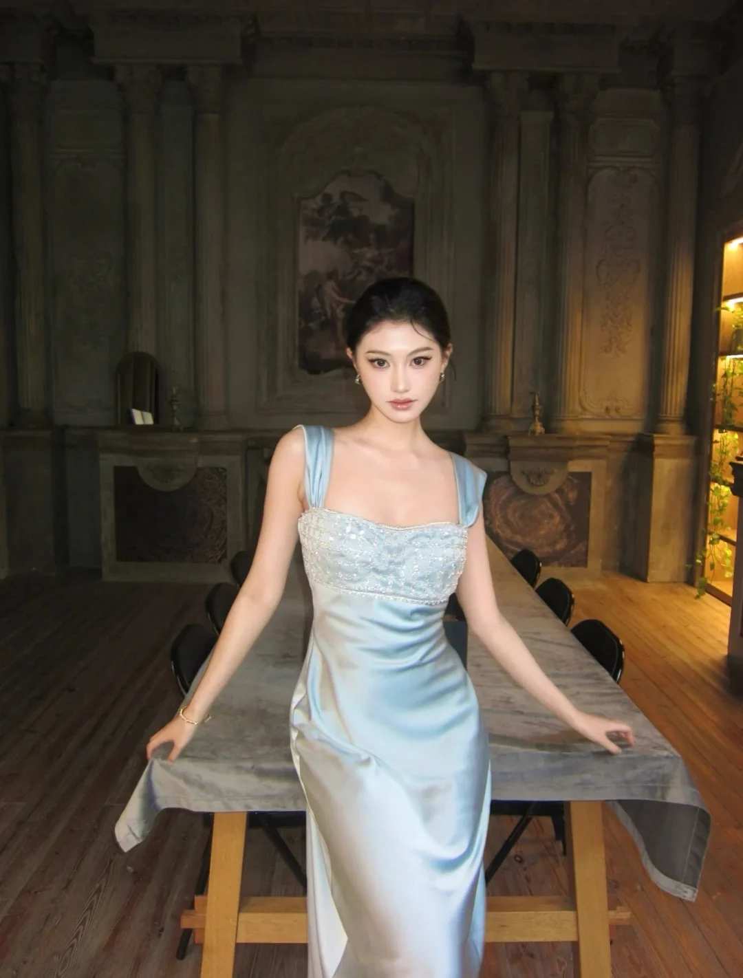 Photo 7 of Váy lụa xanh Siena Dress Lattitude