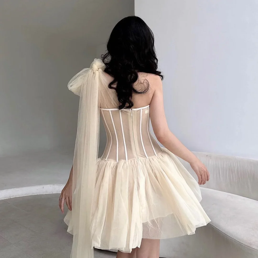 Ảnh 10 của Váy tiệc tulle ngắn kem Eser de Léna