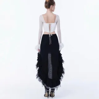 Ảnh 4 của Chân váy Coco Liniss ruffle đen trắng size S