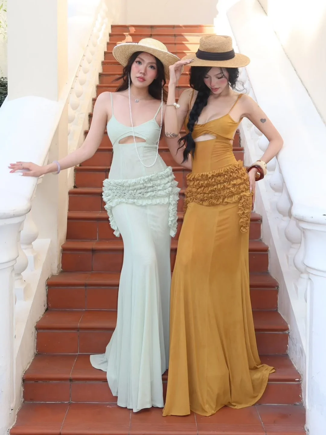 Ảnh 9 của Váy maxi cut-out mint Zena Doublebizz