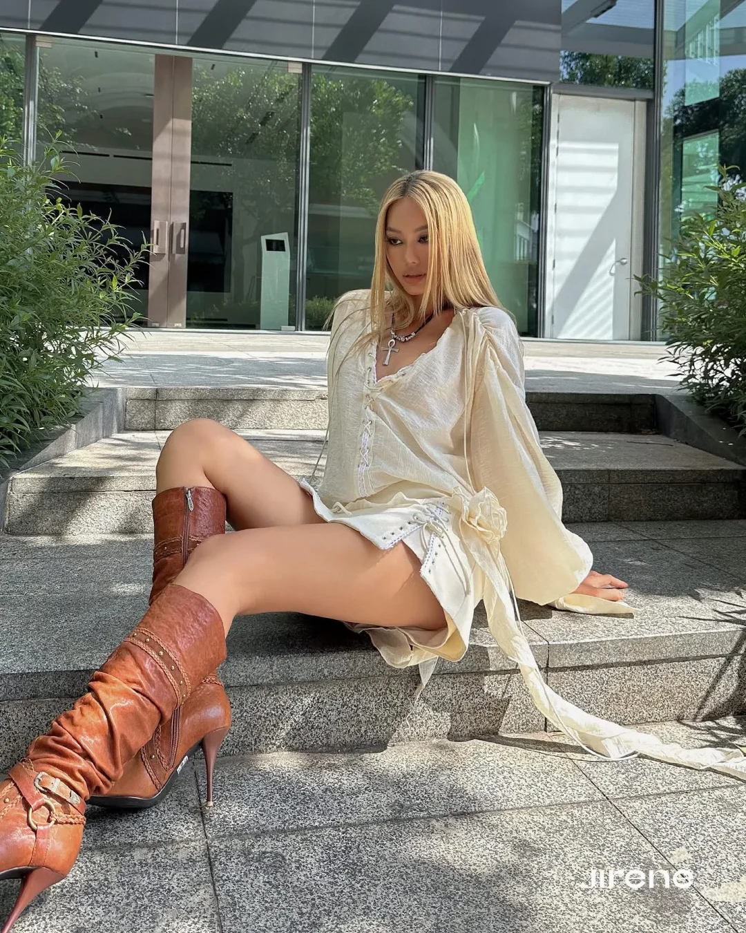 Photo 10 of Set boho Jirene Fei SK0002 trắng kem