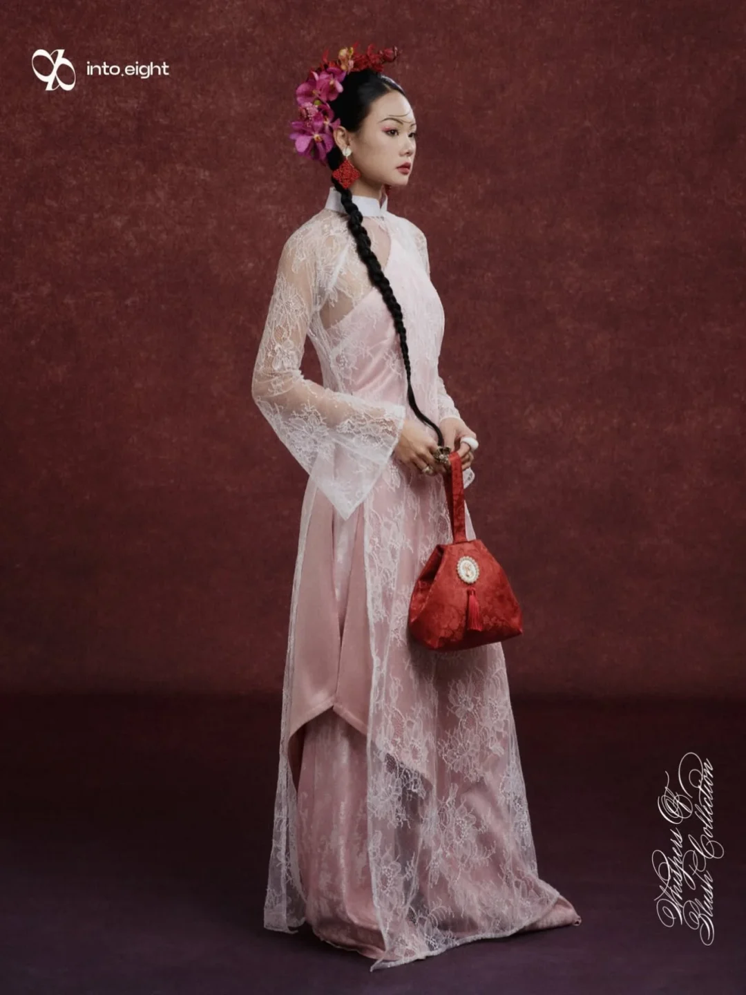 Photo 9 of Áo dài ren hồng pastel Duyên DH0021