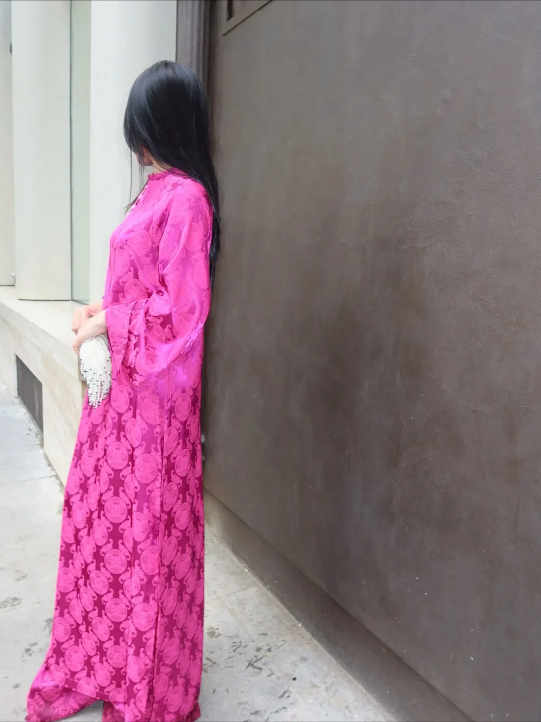 Photo 3 of Áo dài Mãn Anh Đường hồng freesize nữ