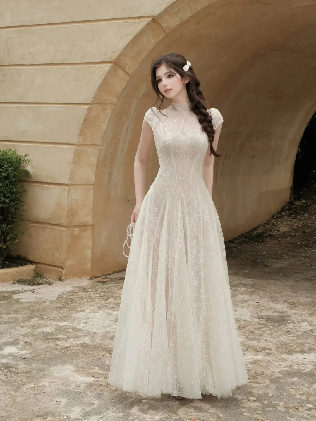 Ảnh 1 của Váy dài ren vintage Velia DK0024