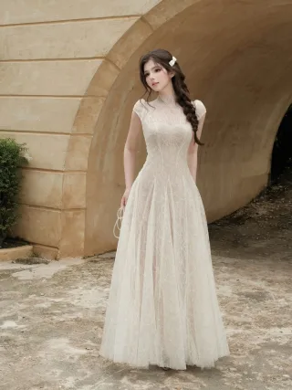 Ảnh 1 của Váy dài ren vintage Velia DK0024