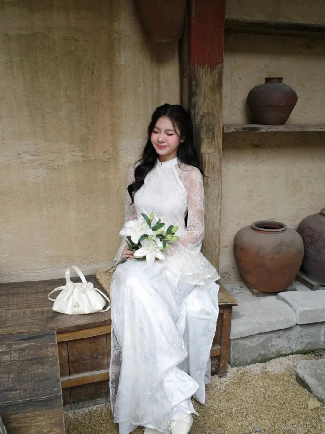 Ảnh 7 của Áo dài cách tân trắng Candice Cjoy