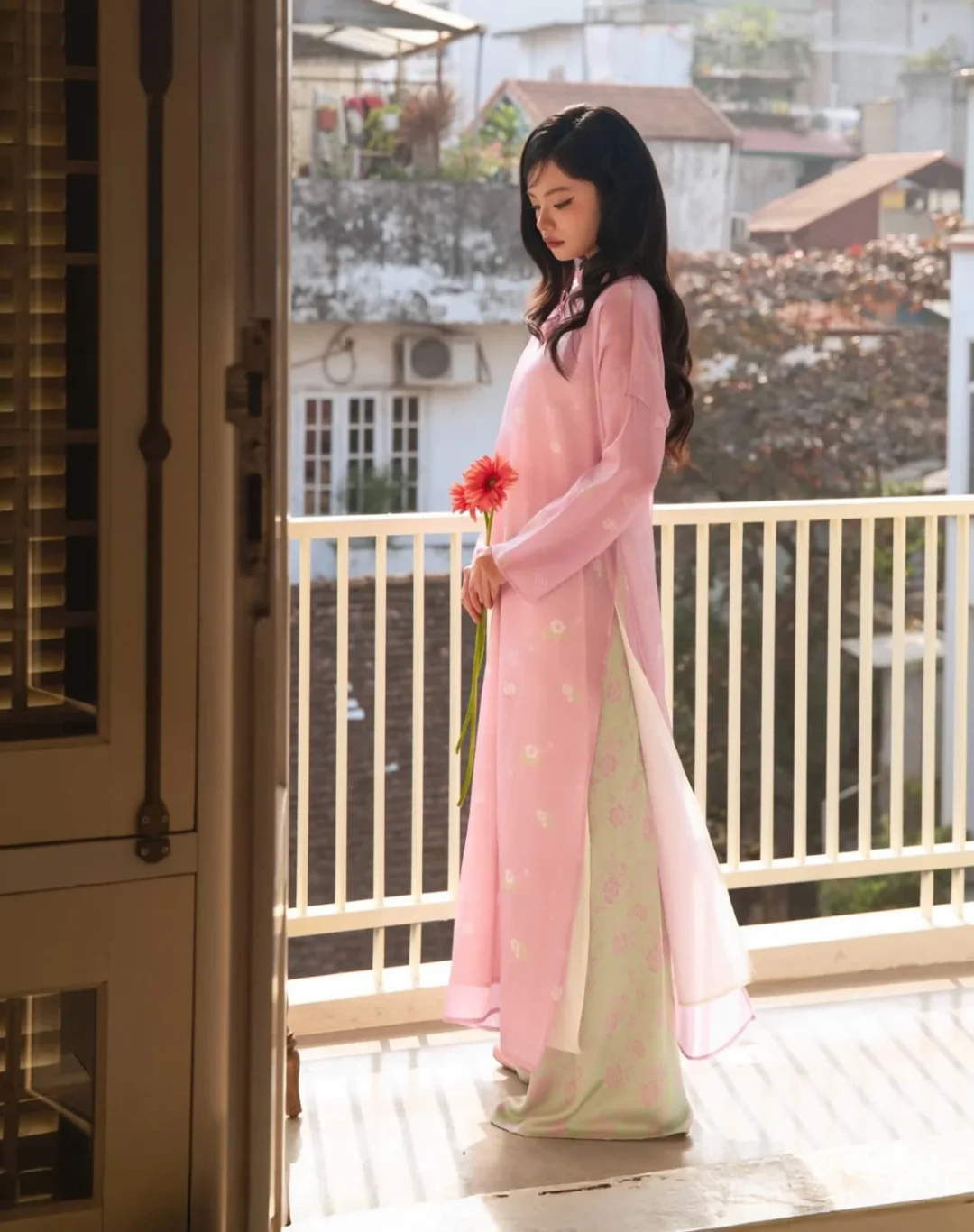 Photo 7 of Áo dài lụa hồng cách tân Tường Vân Naked by V