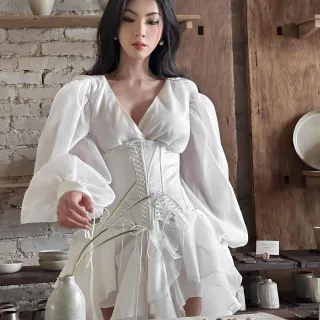 Photo 4 of Váy Mini Fiona Cổ V Corset Rời