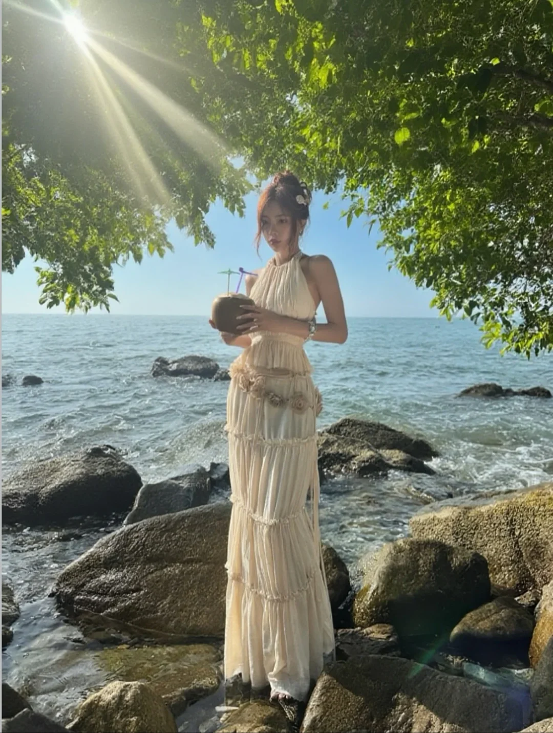 Ảnh 4 của Set Váy Maxi Boho Vyve Kèm Vòng Hoa