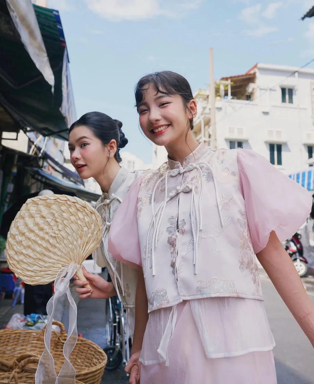 Photo 1 of Áo dài nữ REMMUS Cát An hồng pastel