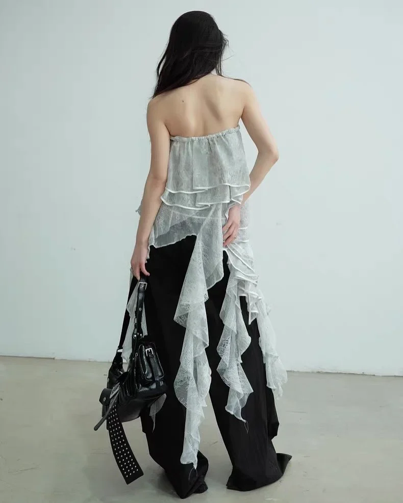Photo 6 of Váy ren trắng bèo nhún DT0032 nữ