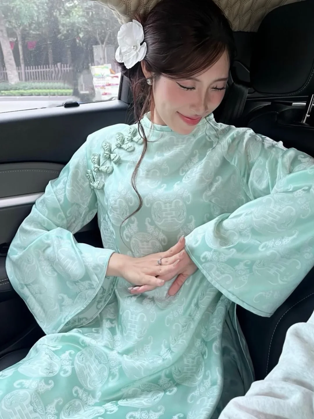 Ảnh 5 của Áo dài Mãn Anh Đường xanh mint nữ