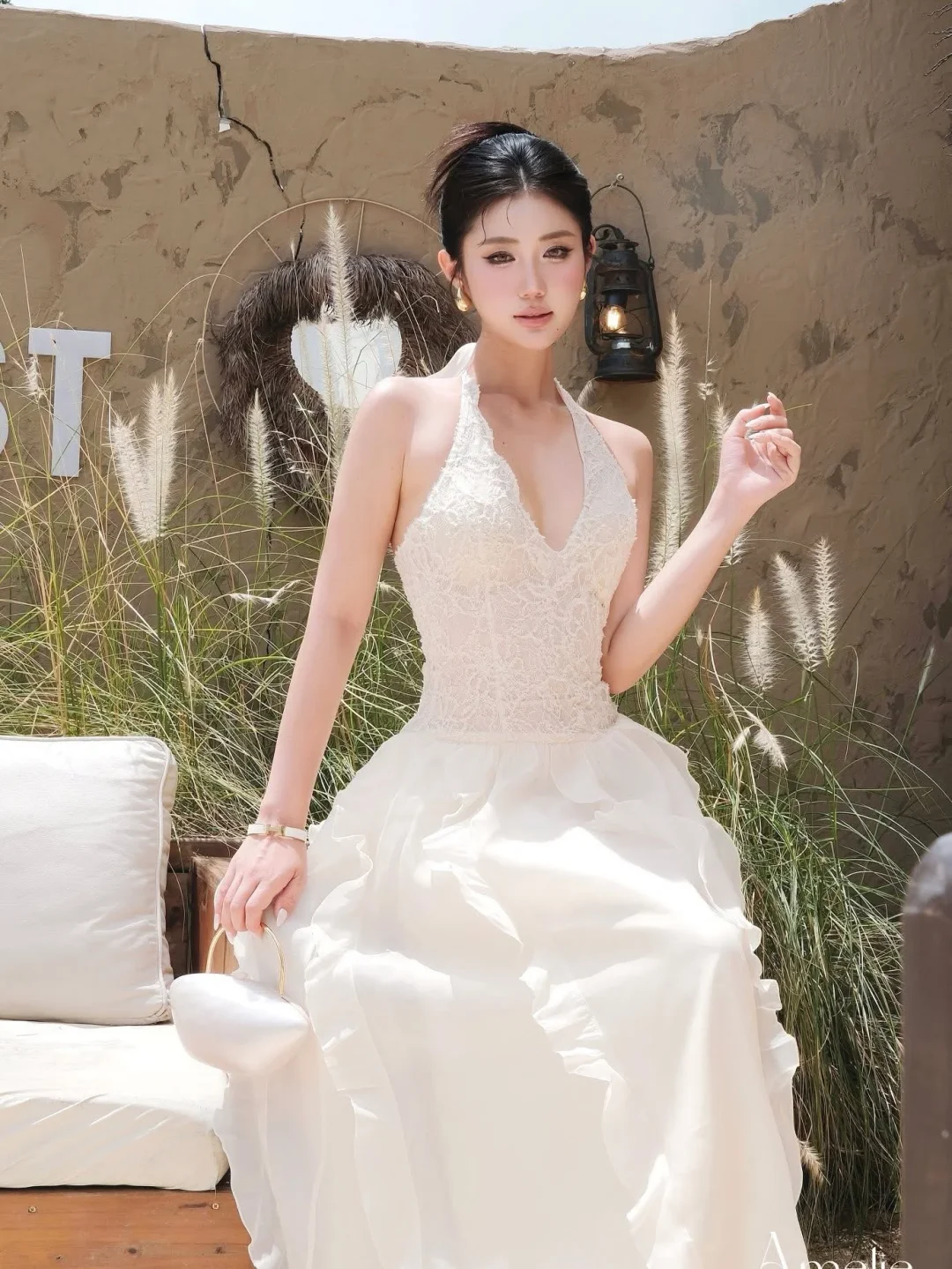 Ảnh 5 của Đầm maxi ren trắng Amelie size S
