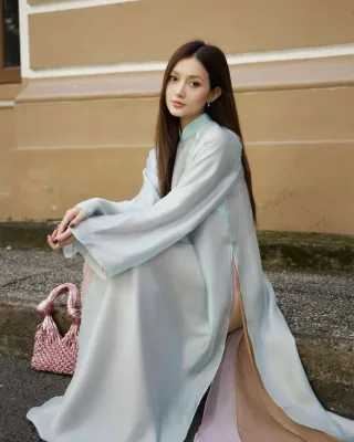 Ảnh 4 của Áo dài lụa pastel cách tân nữ Uyển Sương