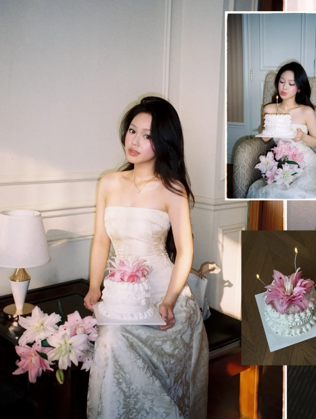Ảnh 3 của Đầm cưới strapless satin Diana Dress vàng