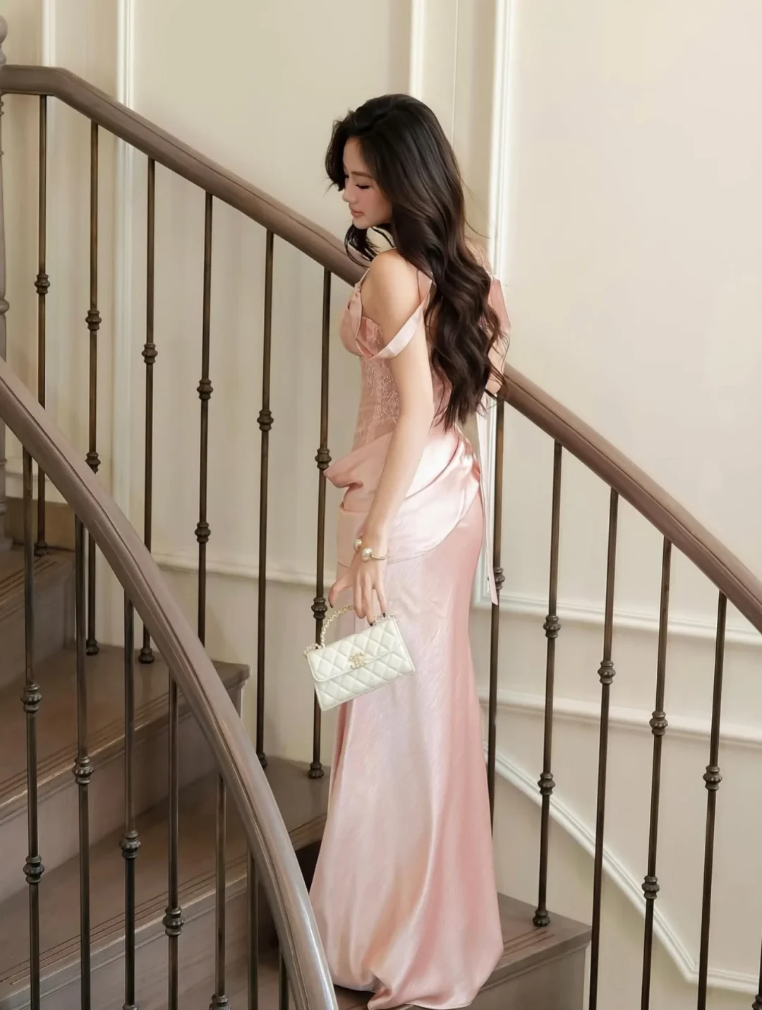 Ảnh 4 của Đầm lụa hồng phối ren ThaoBiBi size S