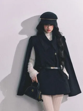 Ảnh 1 của Áo choàng cape đen Parisian New Elite