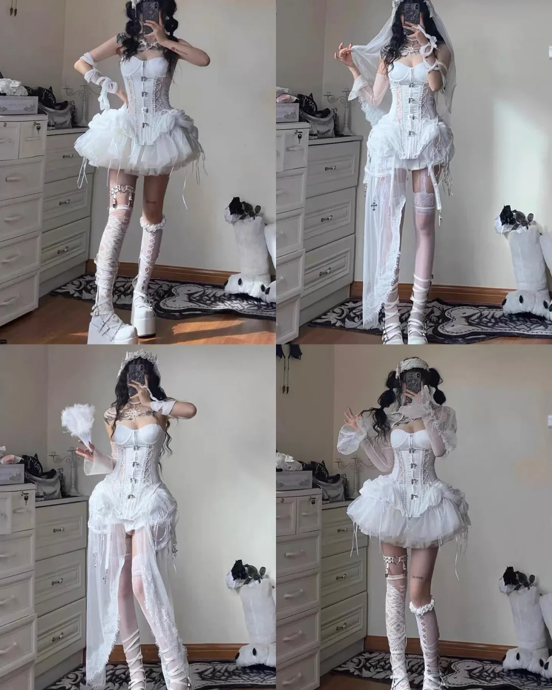 Ảnh 9 của Set White Alice Corset Trắng Gothic Lolita