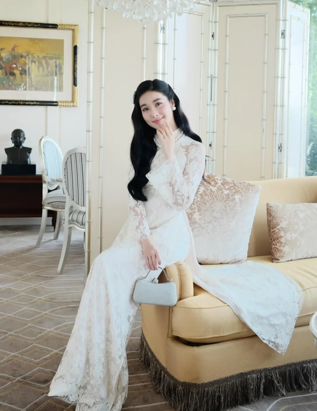 Ảnh 10 của Áo dài ren trắng nữ Tú Vy Maison Havu