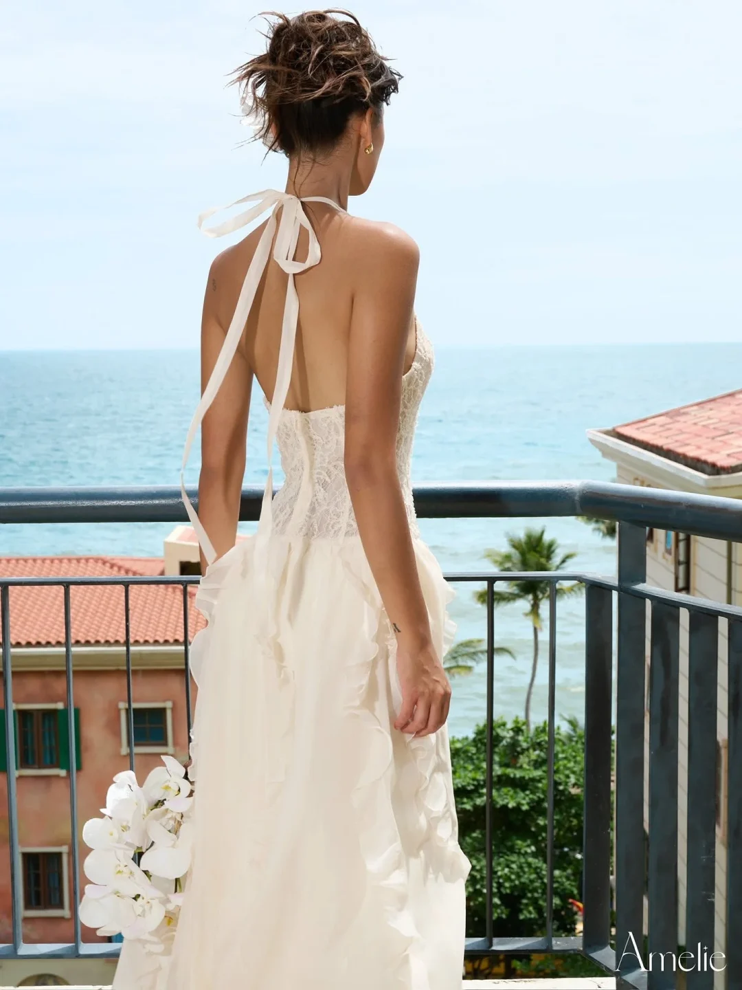 Ảnh 3 của Đầm maxi ren trắng Amelie size S