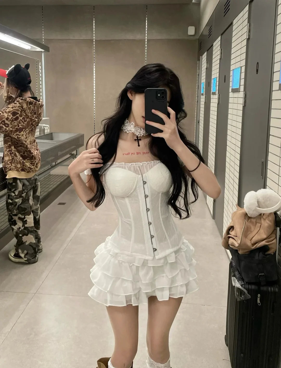 Ảnh 10 của Set áo corset ren trắng Million Lotus