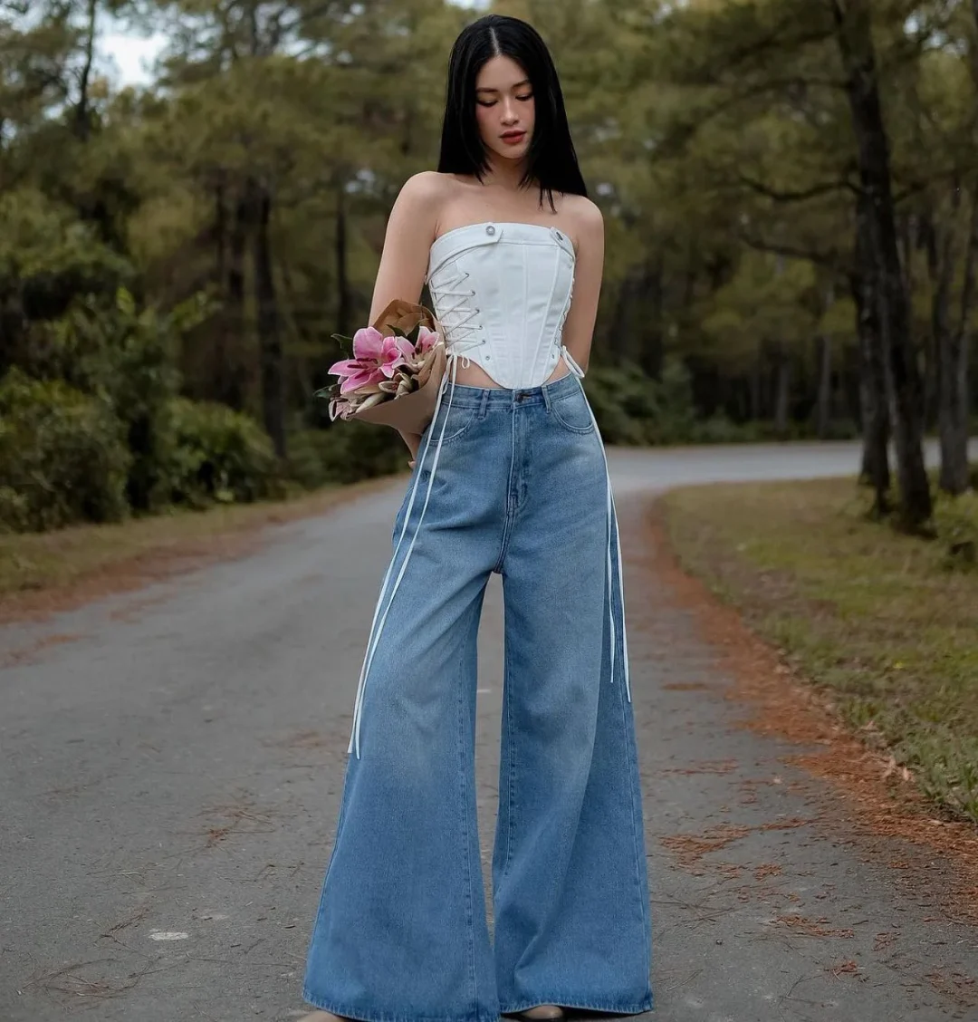 Ảnh 9 của Corset Chloe trắng phối xanh mint nữ