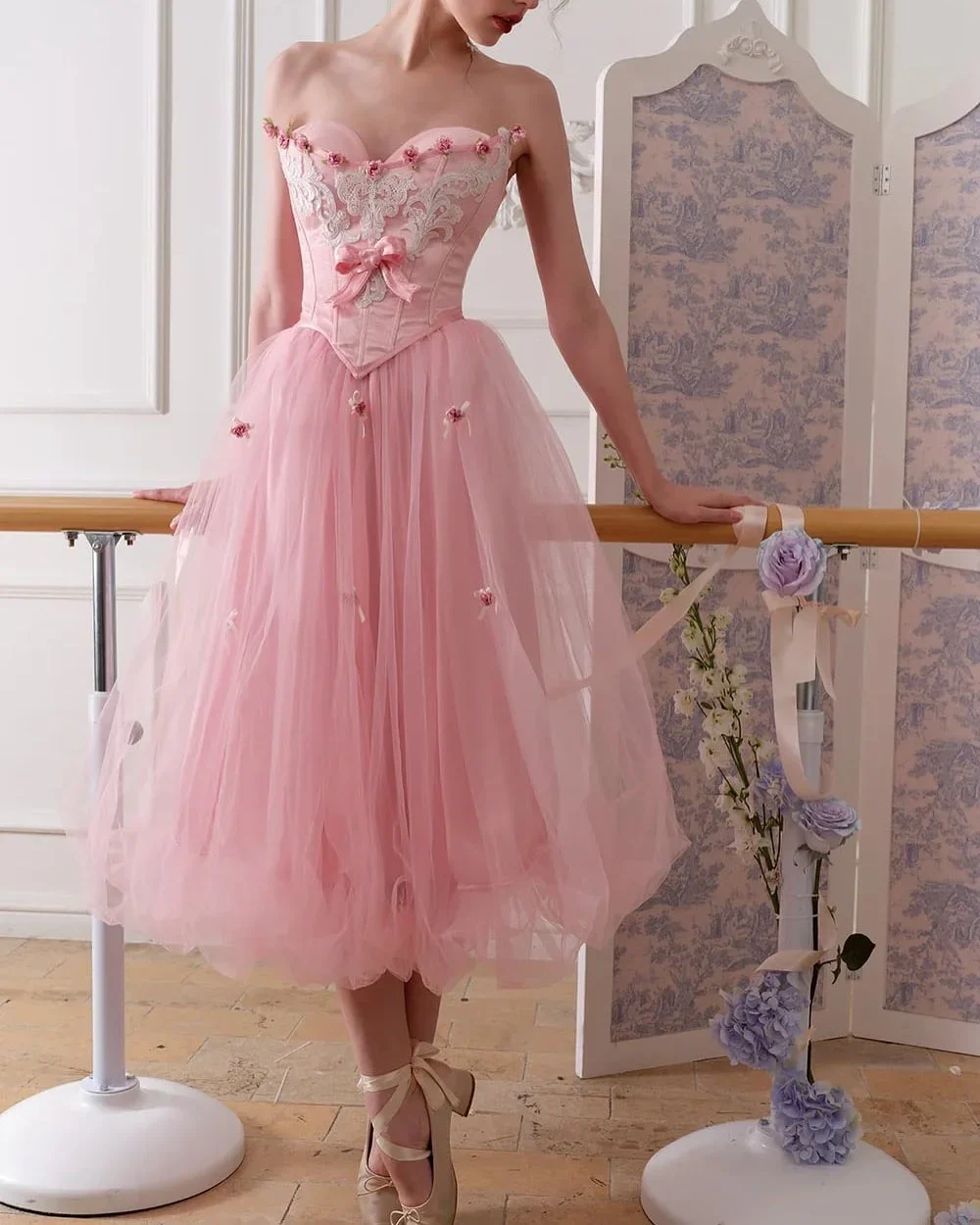 Ảnh 6 của Váy tulle ballet hồng LACEMADE kèm corset