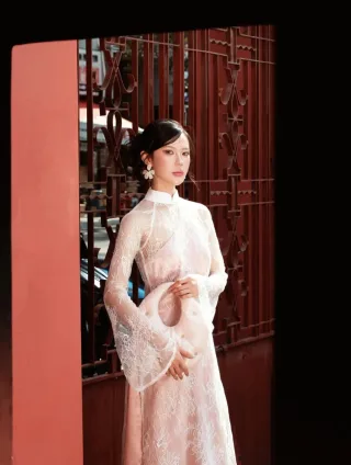 Ảnh 2 của Áo dài ren cách tân Duyên DH0021