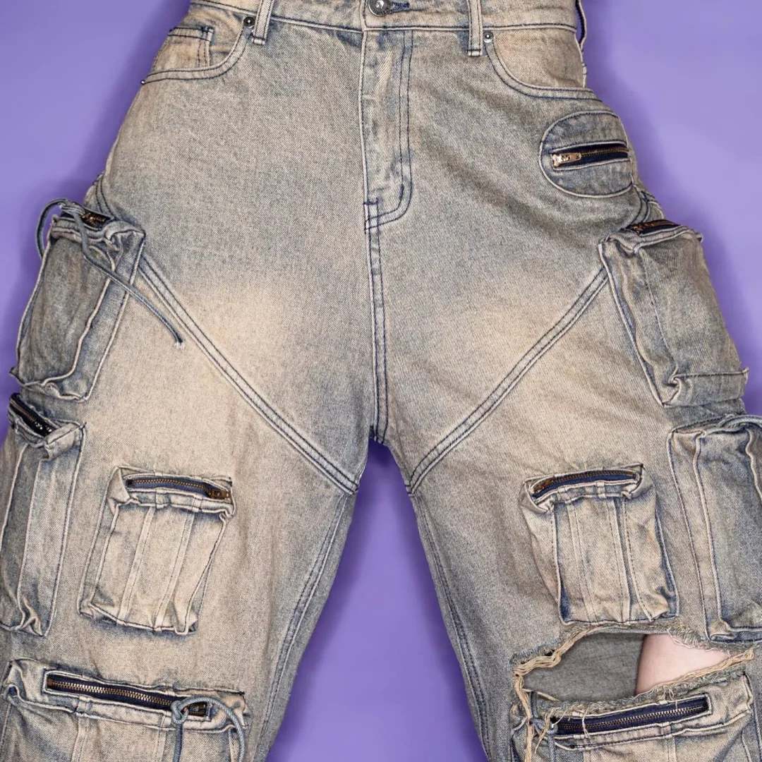Photo 3 of Quần jeans cargo ASSylum*69 oversized nữ