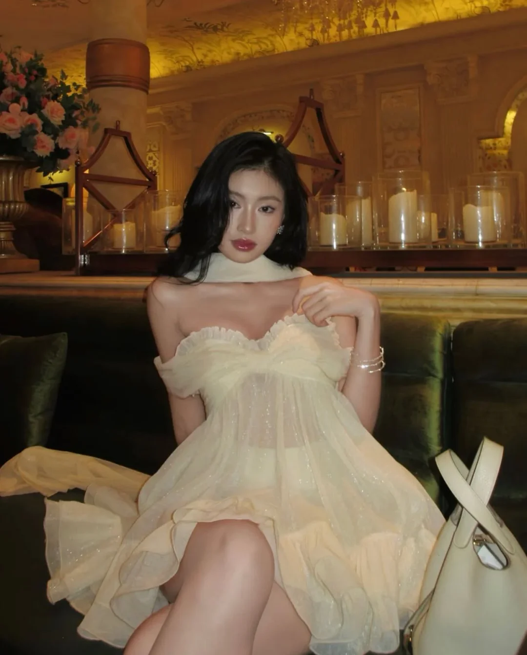 Photo 6 of Set Váy Babydoll Trắng Jirene Bowie