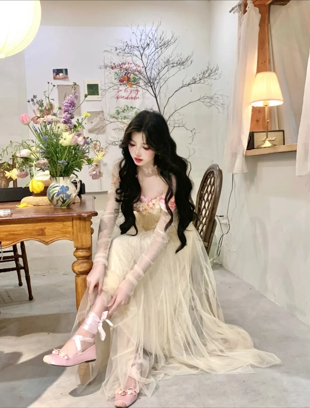 Photo 8 of Váy công chúa Blossom Nymph vàng nhạt LACEMACE