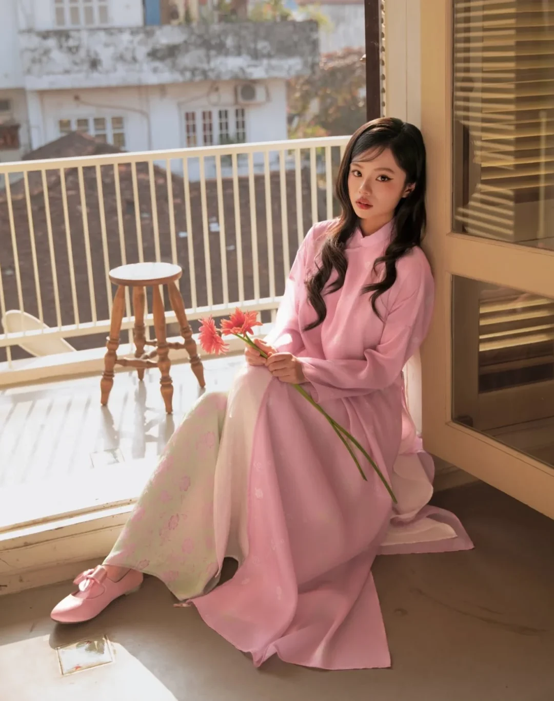 Photo 8 of Áo dài lụa hồng cách tân Tường Vân Naked by V