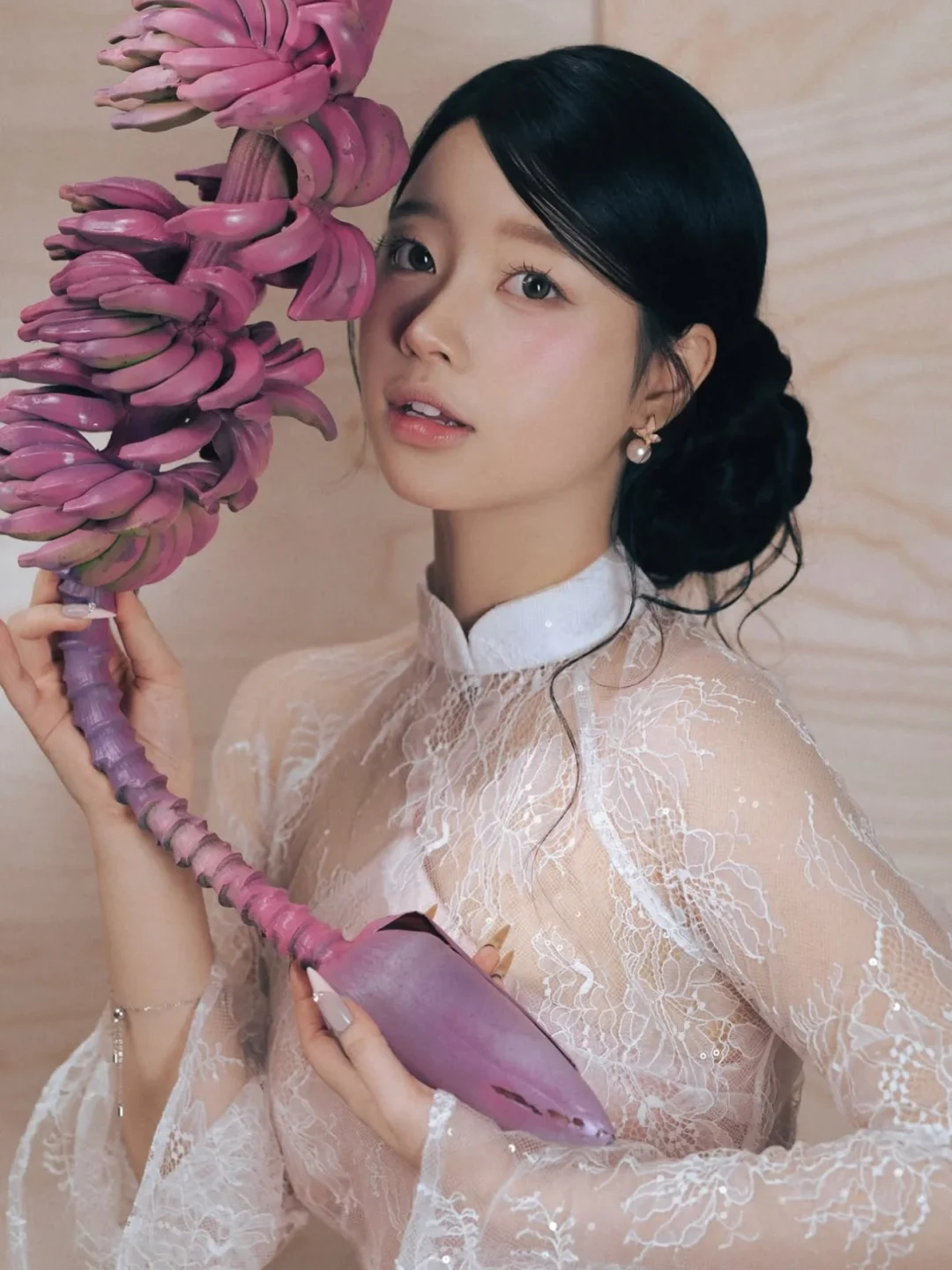 Photo 7 of Áo dài ren hồng pastel Duyên DH0021