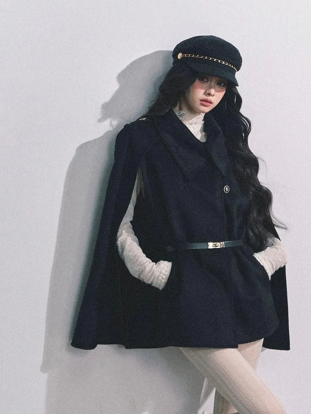 Ảnh 5 của Áo choàng cape đen Parisian New Elite
