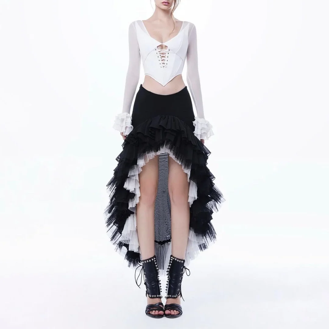 Ảnh 2 của Chân váy Coco Liniss ruffle đen trắng size S
