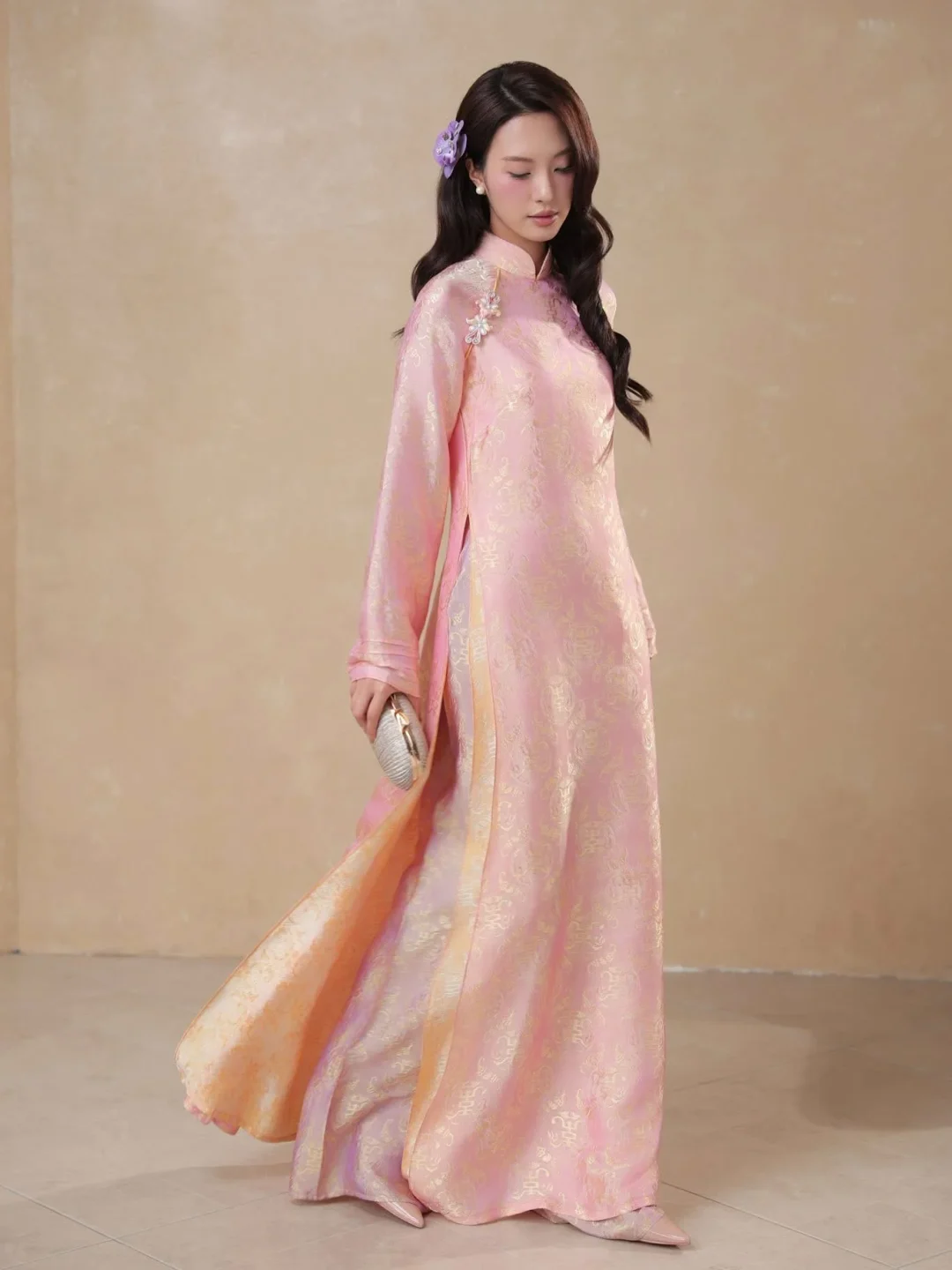 Photo 1 of Áo dài lụa hồng pastel Mộng Uyển