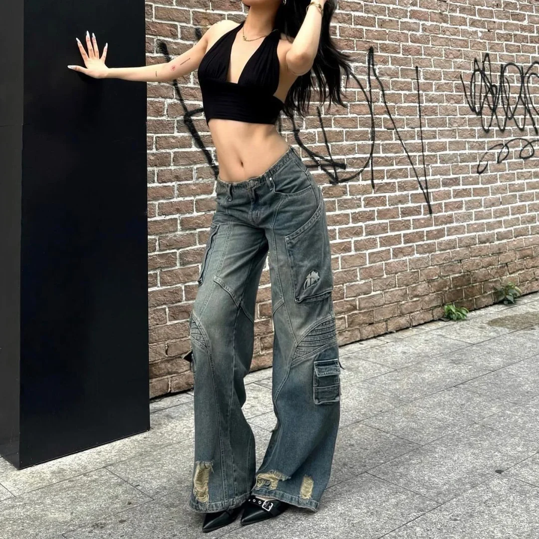 Photo 8 of Quần jeans cargo unisex Hades xanh nhạt