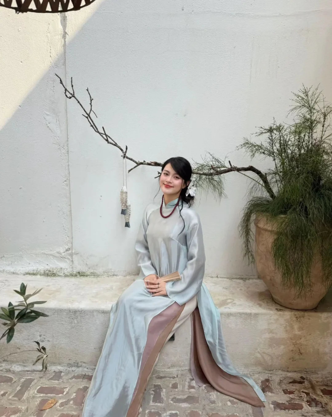 Ảnh 7 của Áo dài lụa pastel cách tân nữ Uyển Sương