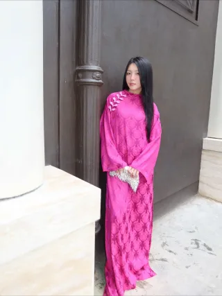 Photo 2 of Áo dài Mãn Anh Đường hồng freesize nữ