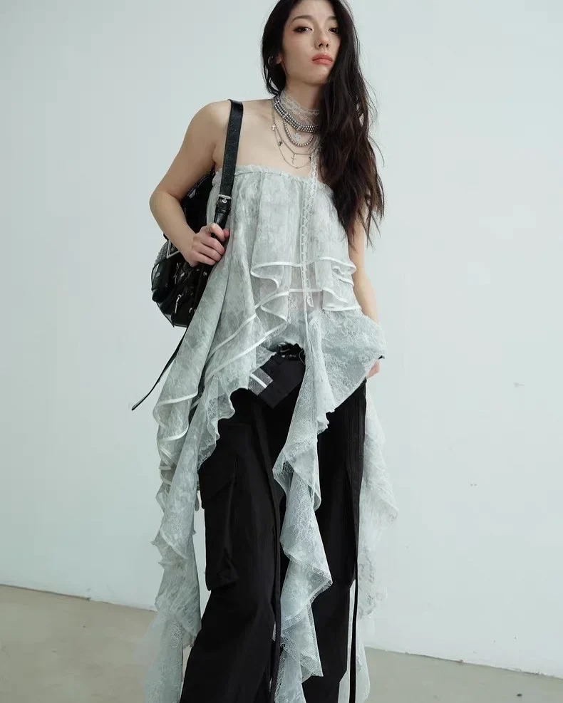 Photo 5 of Váy ren trắng bèo nhún DT0032 nữ